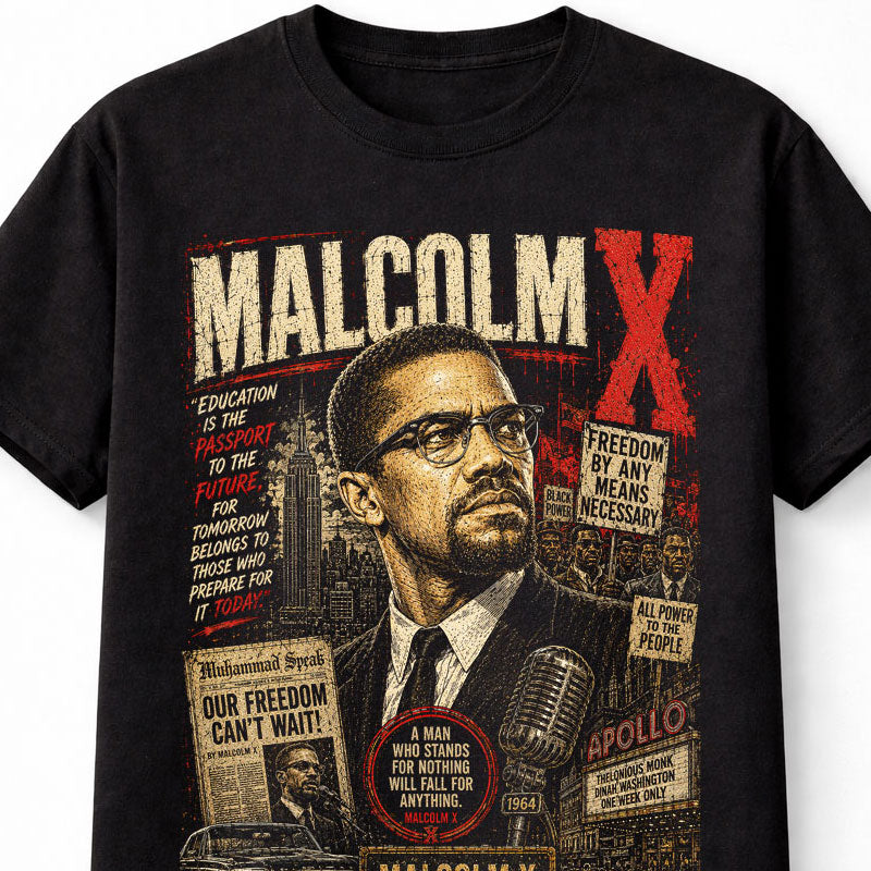 Malcolm X Civil Rights Leader Black History Graphic Unisex T-Shirt