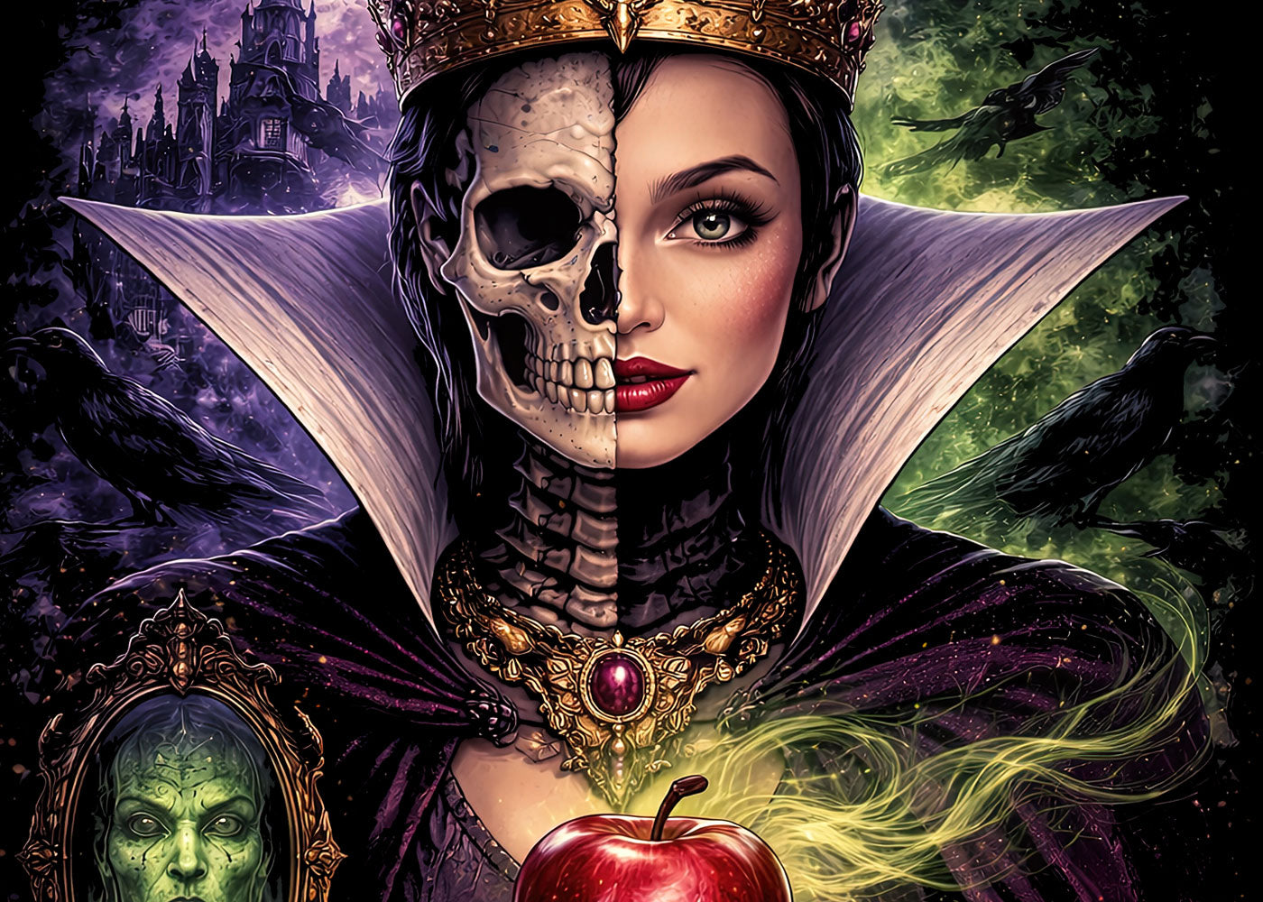 Maleficent Dark Queen T Shirt Gothic SkeletonFairy Tale Unisex Graphic Tee