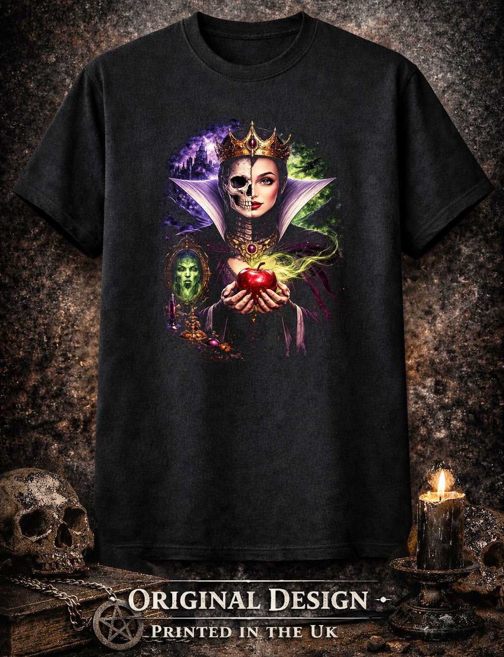 Maleficent Dark Queen T Shirt Gothic SkeletonFairy Tale Unisex Graphic Tee