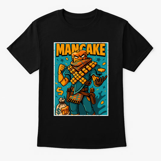 Fortnite Mancake Unisex Comic T-Shirt – Syrup Squad Pancake Outlaw Gamer Tee