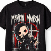 Marilyn Manson Chibi Cartoon Industrial Metal Rock Unisex T-Shirt