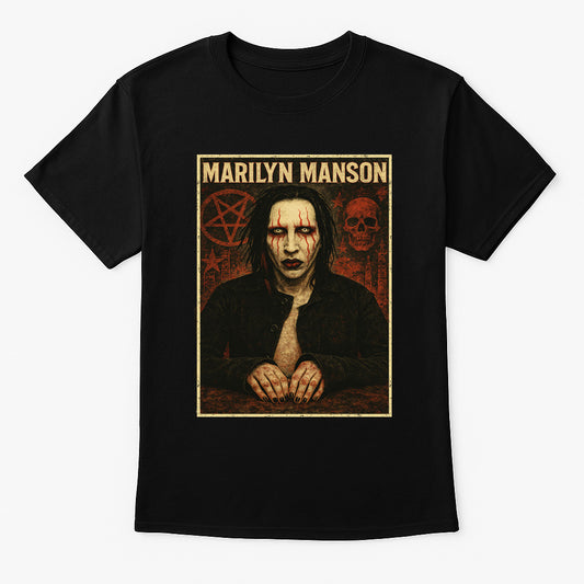 Marilyn Manson Unisex T-Shirt – Dark Gothic Rock Band Art Graphic Tee