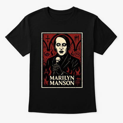 Marilyn Manson Unisex T-Shirt – Gothic Rock Cartoon Alternative Music Graphic Tee