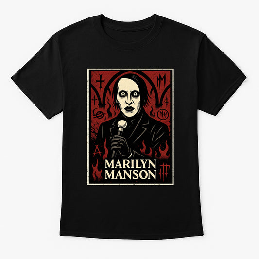 Marilyn Manson Unisex T-Shirt – Gothic Rock Cartoon Alternative Music Graphic Tee