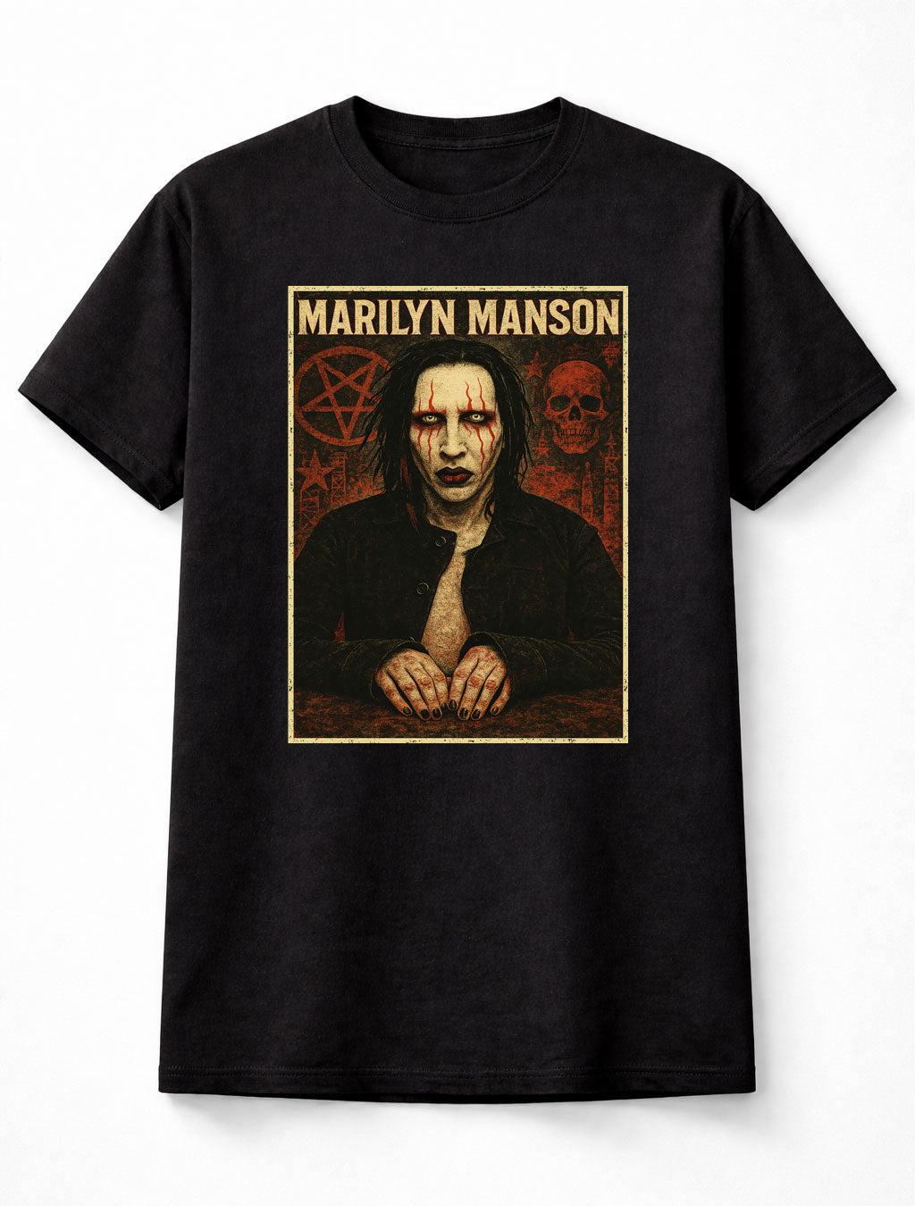 Marilyn Manson T-Shirt Gothic Shock Rock Art Unisex Black Graphic Tee