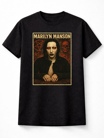 Marilyn Manson T-Shirt Gothic Shock Rock Art Unisex Black Graphic Tee