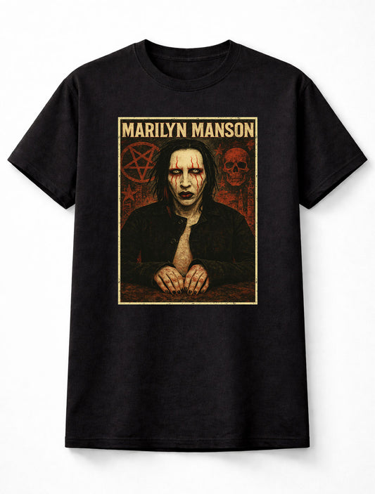 Marilyn Manson T-Shirt Gothic Shock Rock Art Unisex Black Graphic Tee