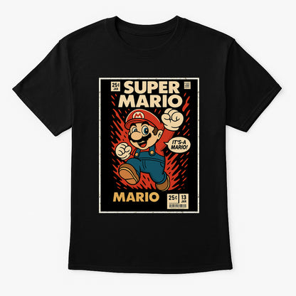 Super Mario Nintendo Unisex T-Shirt – Retro Hero Classic Gamer Vintage Graphic Tee