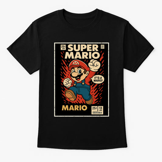 Super Mario Nintendo Unisex T-Shirt – Retro Hero Classic Gamer Vintage Graphic Tee