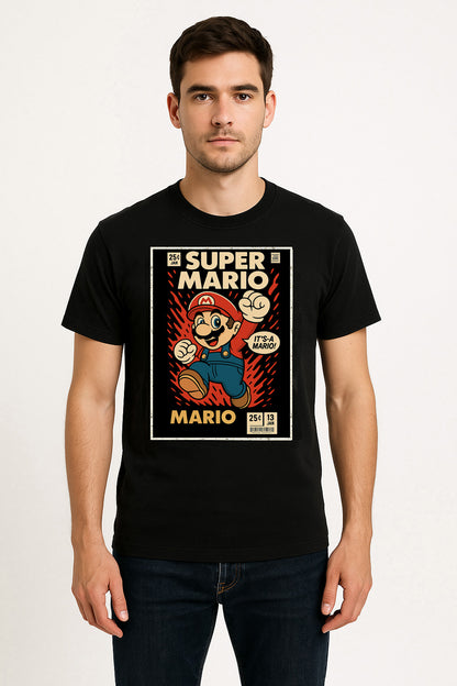 Super Mario Nintendo Unisex T-Shirt – Retro Hero Classic Gamer Vintage Graphic Tee