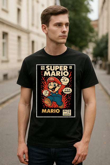 Super Mario Nintendo Unisex T-Shirt – Retro Hero Classic Gamer Vintage Graphic Tee