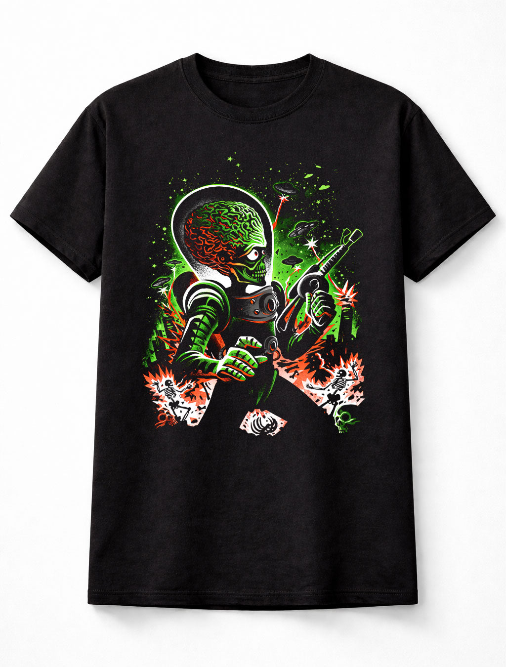 Retro Alien Invader Mars Attacks Style Graphic Adults & Kids Unisex T-Shirt