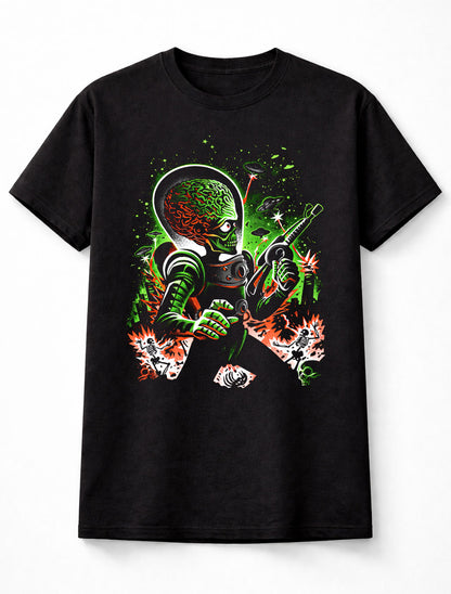 Retro Alien Invader Mars Attacks Style Graphic Adults & Kids Unisex T-Shirt