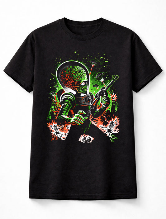 Retro Alien Invader Mars Attacks Style Graphic Adults & Kids Unisex T-Shirt