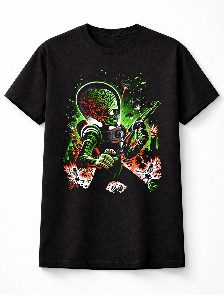 Retro Alien Invader Mars Attacks Style Graphic Adults & Kids Unisex T-Shirt