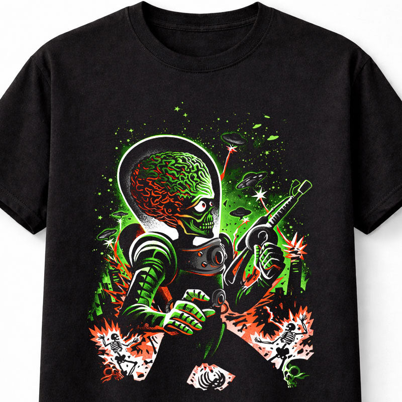 Retro Alien Invader Mars Attacks Style Graphic Adults & Kids Unisex T-Shirt