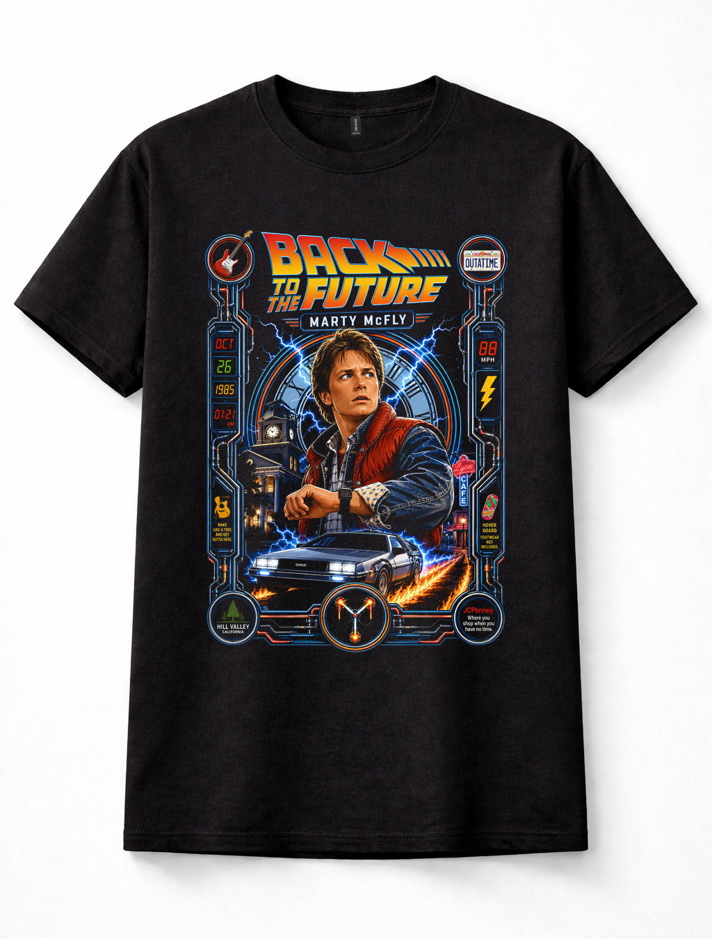 Back to the Future Marty McFly DeLorean Movie Graphic Unisex T-Shirt