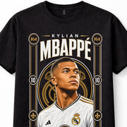 Kylian Mbappe Real Madrid Number 10 France Football Star Black Unisex T-Shirt