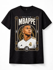 Kylian Mbappe Real Madrid Number 10 France Football Star Black Unisex T-Shirt