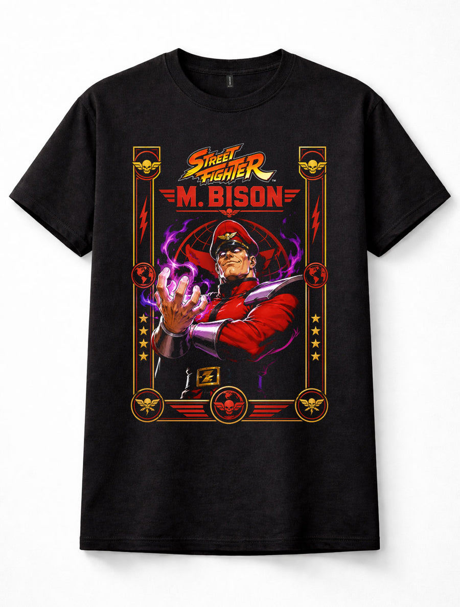 Street Fighter M Bison Capcom Retro Gaming Arcade Black Unisex T-Shirt