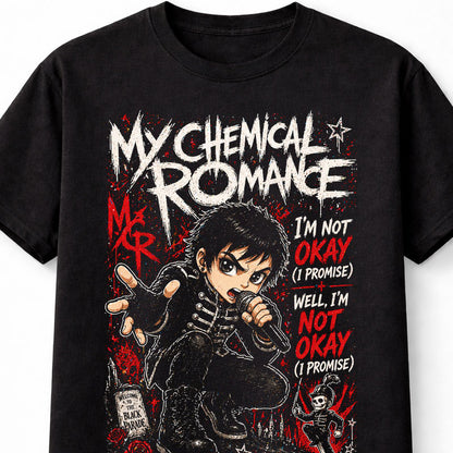 My Chemical Romance Inspired Graphic T-Shirt Emo Rock Band Style Tee Black Parade Aesthetic Red Black Grunge Adults & Kids Unisex T-Shirt