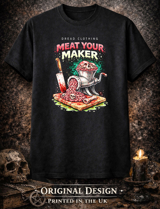 Meat Your Maker Skull Unisex Toxic Gothic Horror Butcher Graphic T-Shirt Art