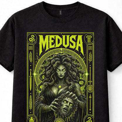 Medusa Greek Mythology Gorgon Perseus Snake Head Gothic Art Unisex T-Shirt