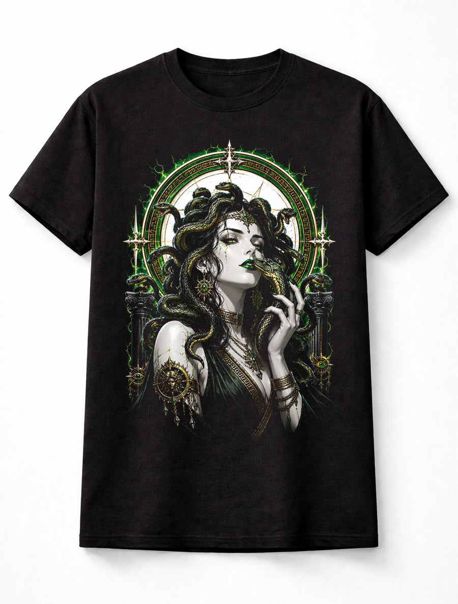 Medusa Gorgon Greek Mythology Gothic Fantasy Graphic Unisex T-Shirt