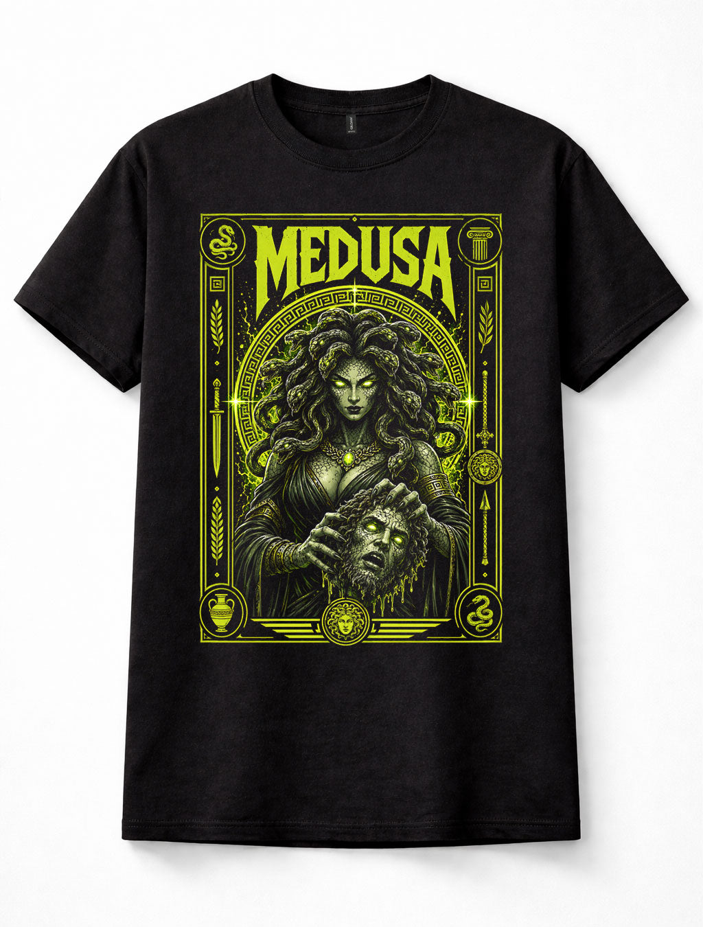 Medusa Greek Mythology Gorgon Perseus Snake Head Gothic Art Unisex T-Shirt