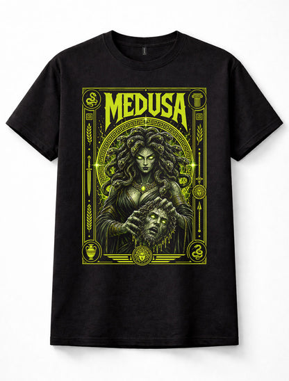 Medusa Greek Mythology Gorgon Perseus Snake Head Gothic Art Unisex T-Shirt