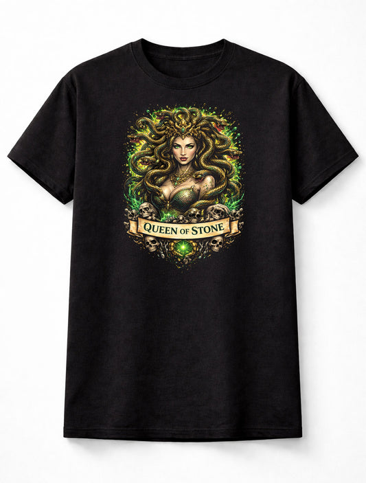 Medusa T Shirt Queen Of Stone Mythology Serpent Tattoo Art Tee Unisex Black