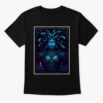 Medusa Neon Gorgon Unisex T-Shirt Mythology Gothic Art Tee