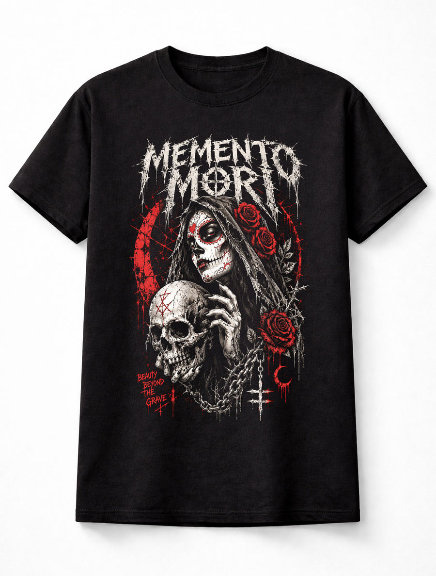 Memento Mori Gothic Skull Roses Death Occult Horror Unisex T-Shirt