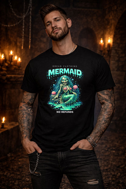 Mermaid Skull Unisex Toxic Gothic Horror Graphic T-Shirt Dark Ocean Myth Tee