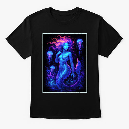 Deep Sea Siren Unisex T-Shirt Neon Mermaid Fantasy Tee