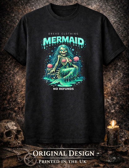 Mermaid Skull Unisex Toxic Gothic Horror Graphic T-Shirt Dark Ocean Myth Tee