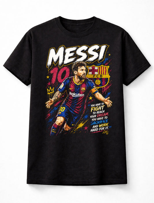Messi 10 Barcelona Style Soccer Football Fan Graphic Tee Unisex Adults & Kids T-Shirt
