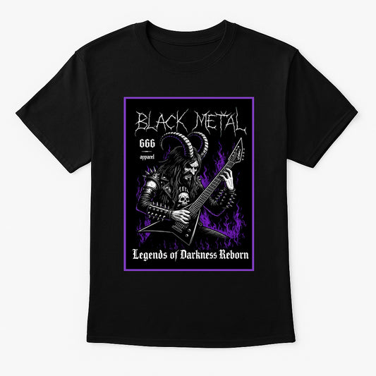 Black Metal Legends Unisex T-Shirt Goat Skull Guitar Tee