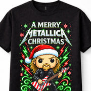 Metallica Merry Christmas Heavy Metal Santa Guitar Festive Unisex T-Shirt