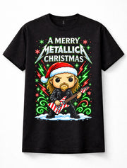 Metallica Merry Christmas Heavy Metal Santa Guitar Festive Unisex T-Shirt