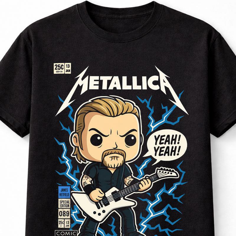 James Hetfield Metallica Guitar Lightning Heavy Metal Rock Unisex T-Shirt
