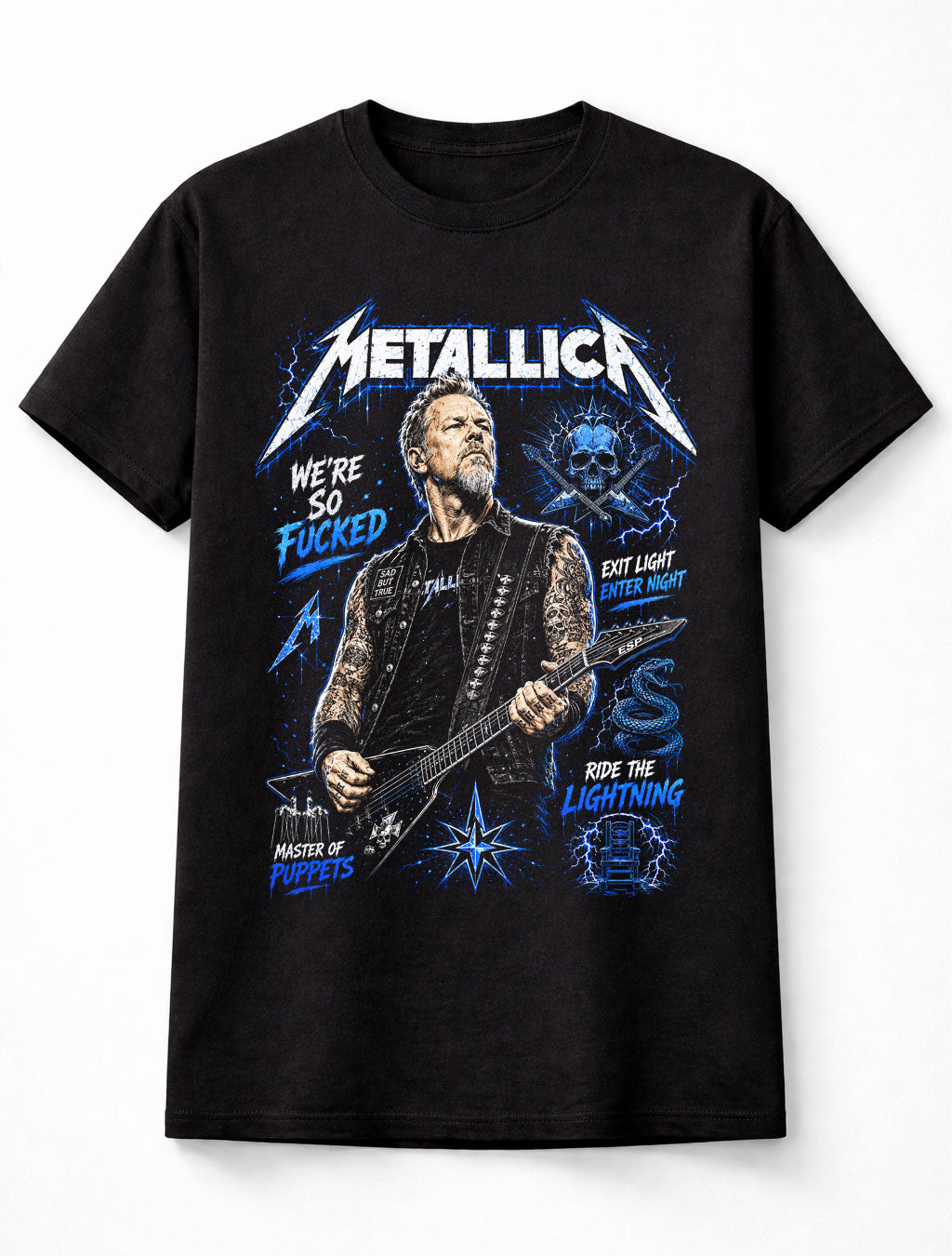 James Hetfield Metallica Master Of Puppets Ride The Lightning Unisex T-Shirt