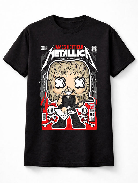James Hetfield Metallica Pop Figure Heavy Metal Guitar Comic Unisex T-Shirt