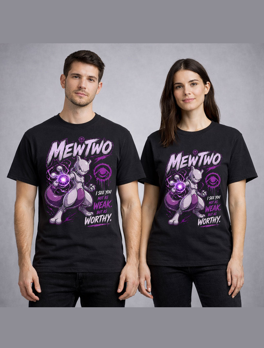 Pokemon Mewtwo Graphic Tee Psychic Legendary Anime Gaming Unisex T-Shirt
