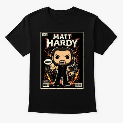 Matt Hardy “Delete!” Pop Comic Wrestling T-Shirt — Broken Brilliance Edition