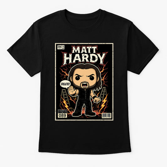 Matt Hardy “Delete!” Pop Comic Wrestling T-Shirt — Broken Brilliance Edition