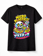 Microplastics Skull Food Pollution Dark Humour Cartoon Retro Unisex T-Shirt