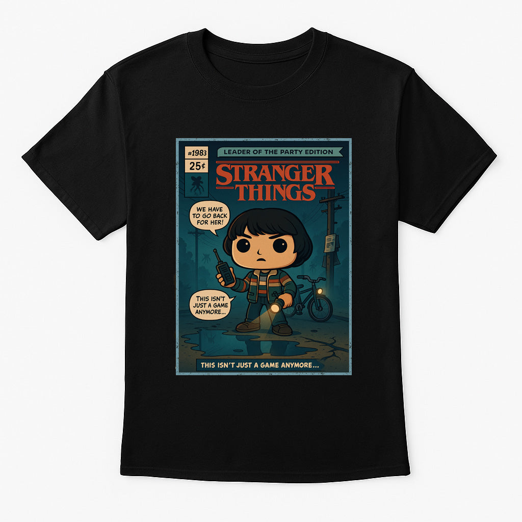 Stranger Things Mike Wheeler Leader of the Party Retro Comic Cover Unisex T-Shirt