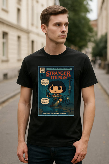 Stranger Things Mike Wheeler Leader of the Party Retro Comic Cover Unisex T-Shirt