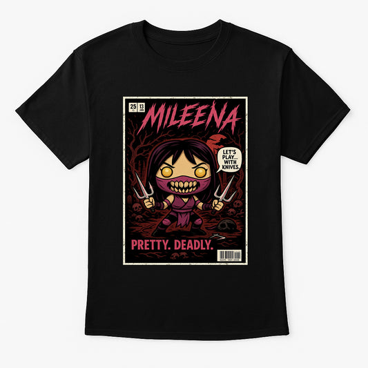 Mortal Kombat Mileena “Pretty. Deadly.” Unisex T-Shirt – Sai-Wielding Assassin Fighter Tee